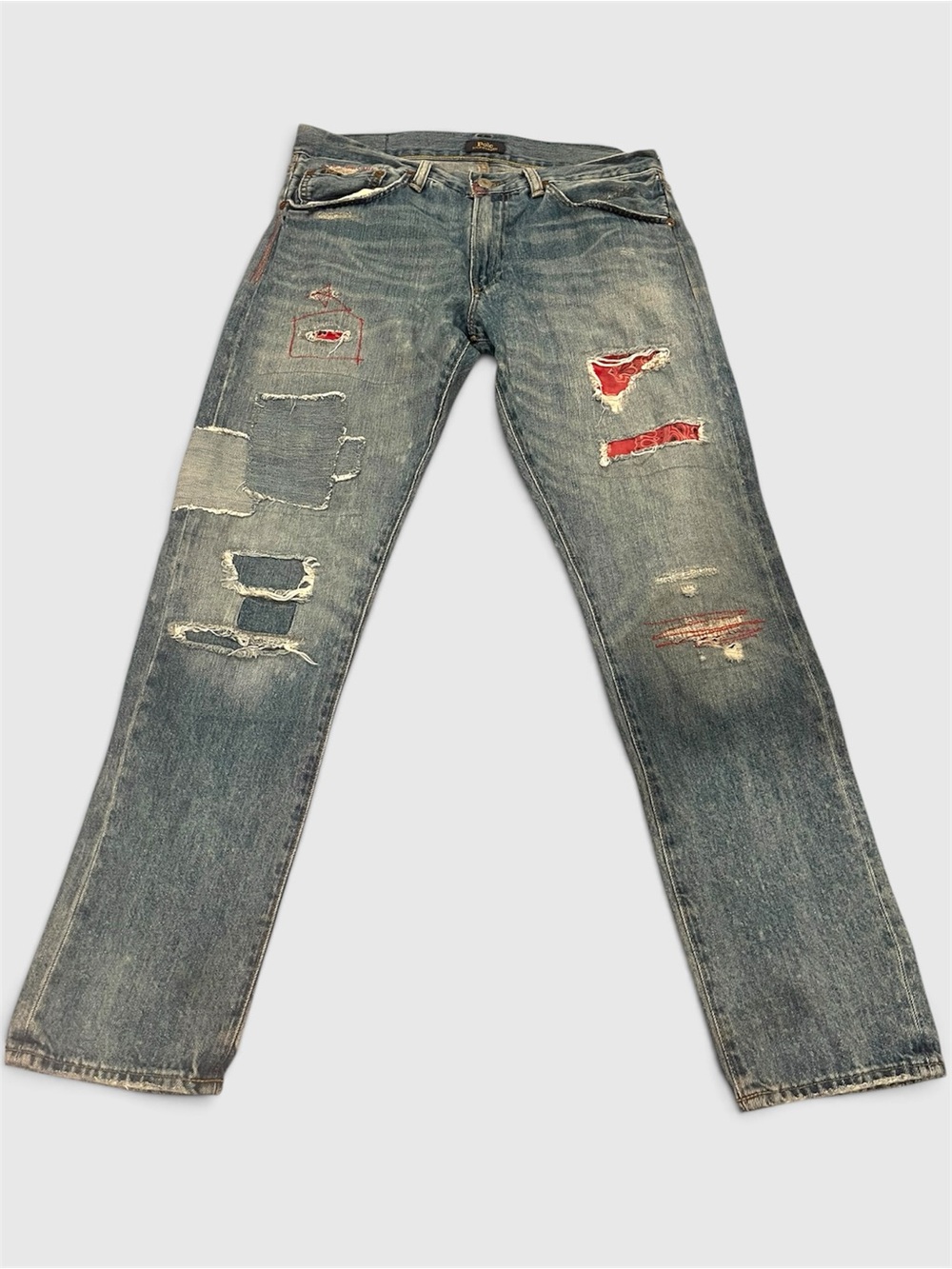 Distressed Patchwork Jeans